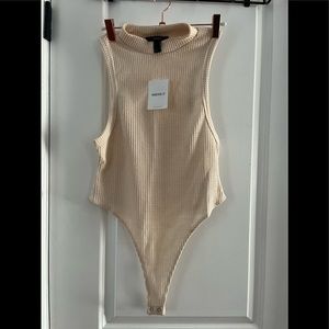 NWT Waffle Texture Cream Bodysuit